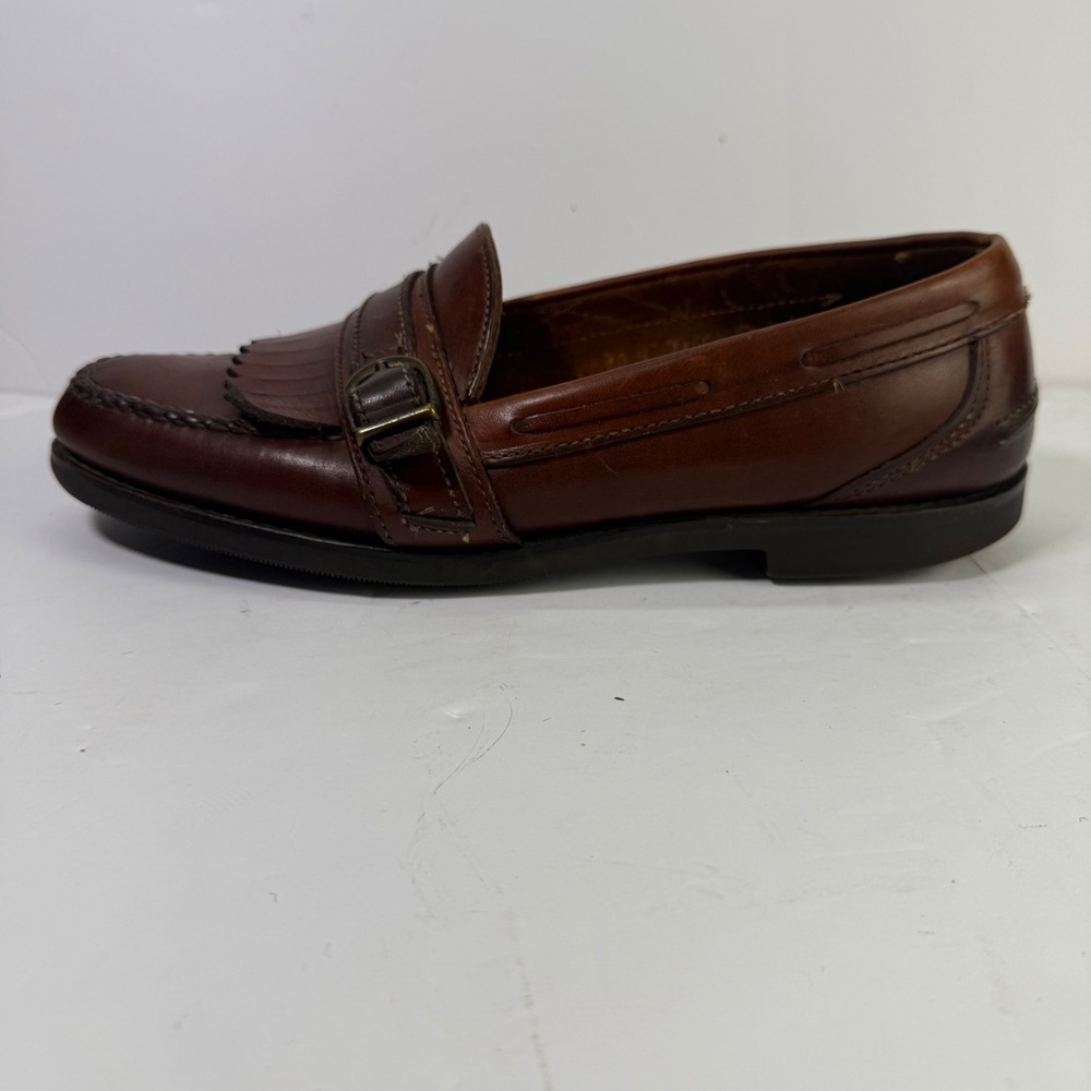 G.H. Bass Weejuns Loafers Mens 10 Brown Kiltie Fringe Buckle Leather Made in USA
